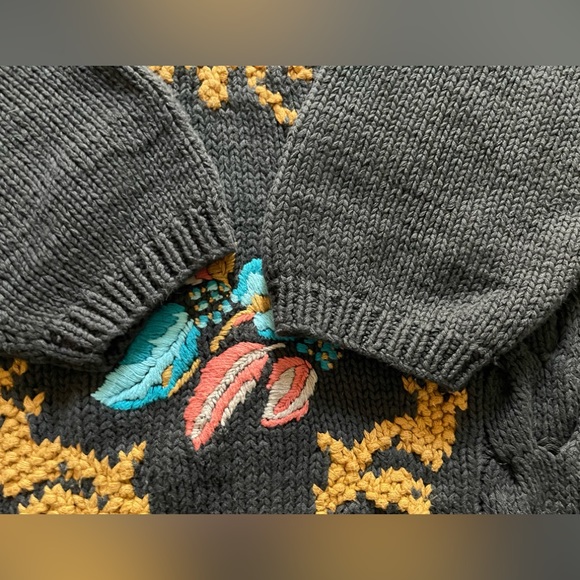 New Edition Grey Cotton Cable Knit Sweater Size Medium - Picture 7 of 15